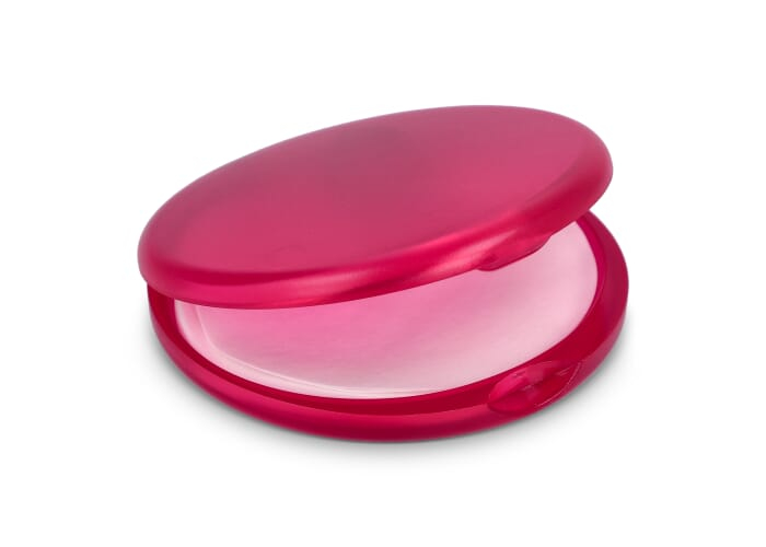 Savon publicitaire en feuilles de voyage Veila Ecru / Rouge